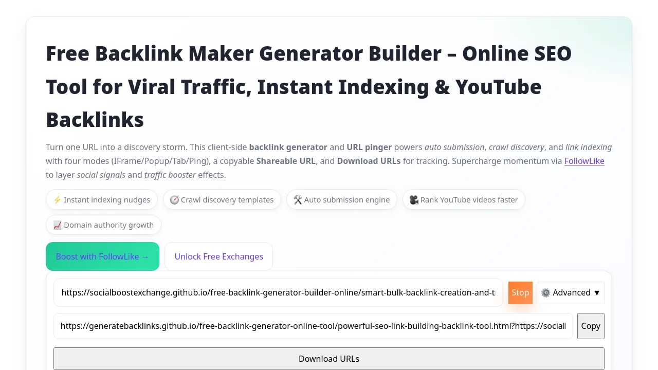 https://generatebacklinks.github.io/free-backlink-generator-online-tool/powerful-seo-link-building-backlink-tool.html?https://SocialBoostExchange.github.io/free-backlink-generator-builder-online/smart-bulk-backlink-creation-and-tracking.html/