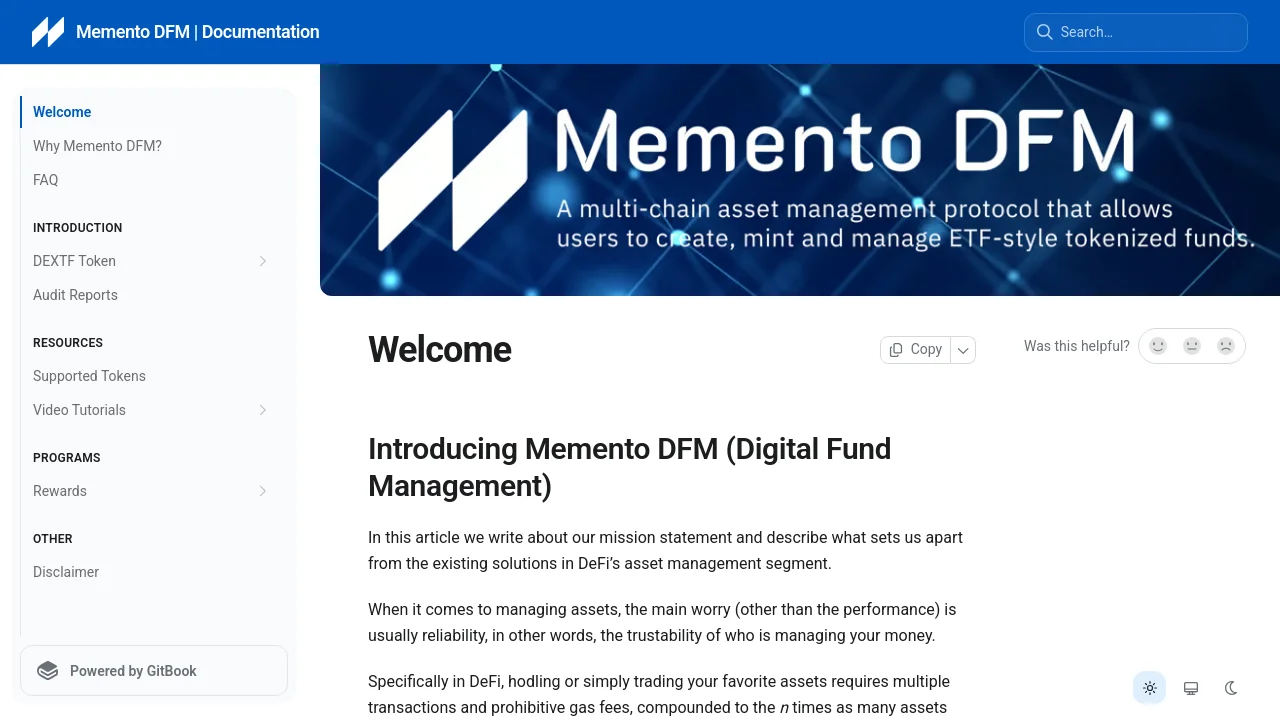 https://dfm-docs.mementoblockchain.com/